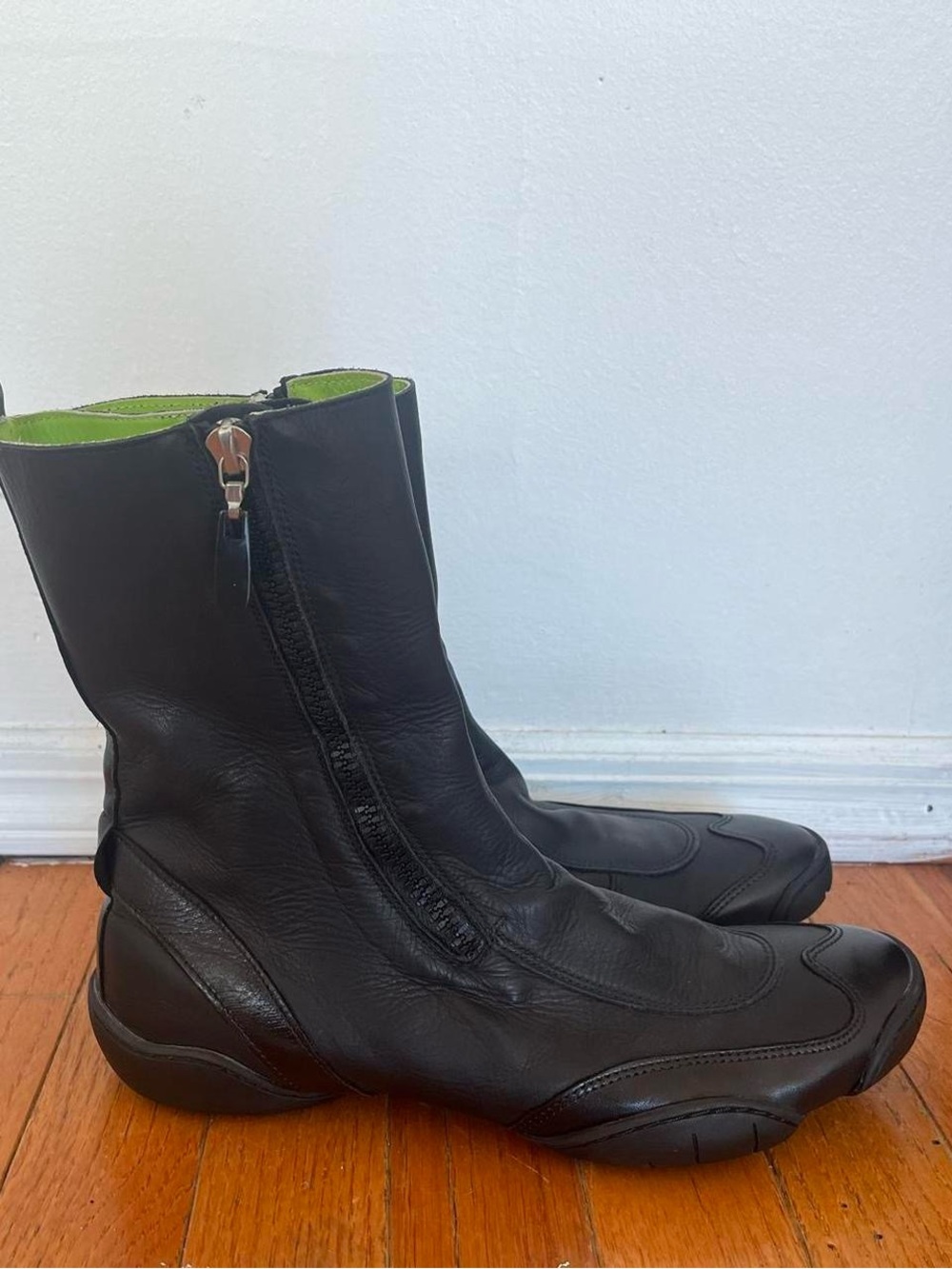 Marithé Françios Girbaud Leather Mid Calf Boots SZ 39